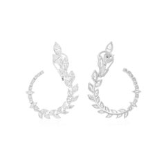 Natural 4.49 Carat SI/H Marquise Diamond Earrings 18 Karat White Gold Jewelry