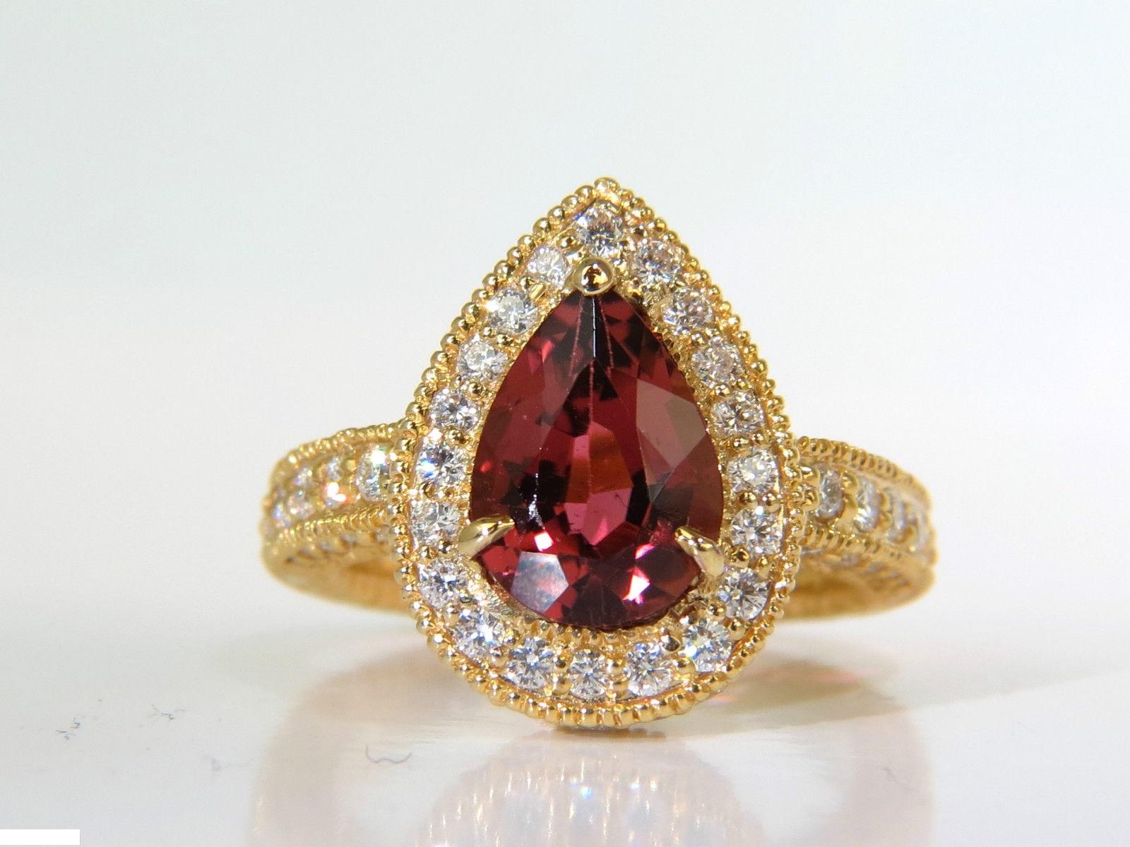 Natural 4.50 Carat Pink Tourmaline Diamond Ring Halo A+ Luster VS Prime 14 Karat For Sale 2