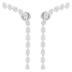 Orecchini di diamanti naturali di forma ovale da 4,55 carati SI/H Gioielli in oro bianco 18 carati