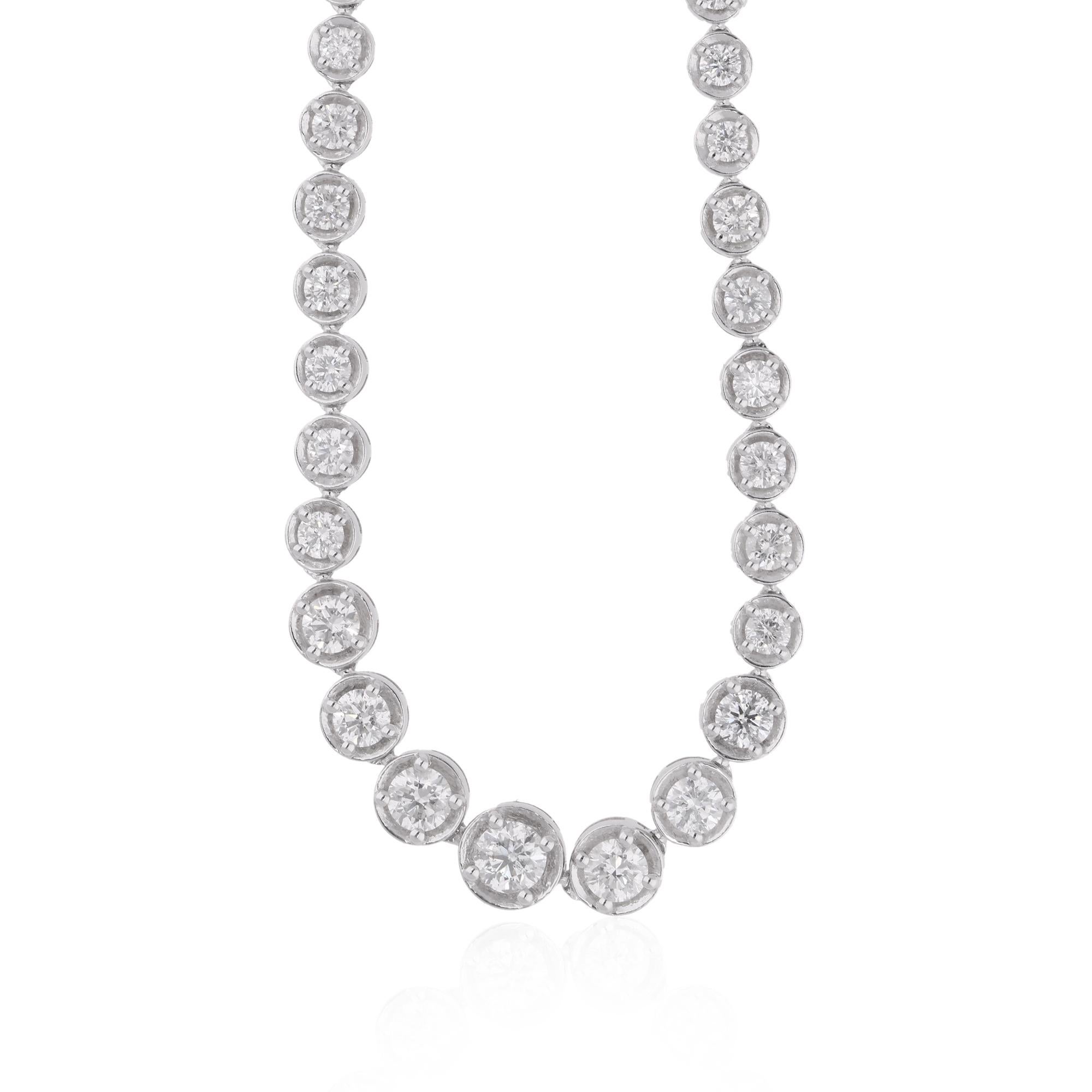 Item Code :- SECH-71038
Gross Wt. :- 22.73 gm
18k White Gold Wt. :- 21.81 gm
Natural Diamond Wt. :- 4.61 Ct.  ( AVERAGE DIAMOND CLARITY SI1-SI2 & COLOR H-I )
Necklace Length :- 16 Inches Long

✦ Sizing
.....................
We can adjust most items