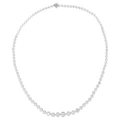 Natural 4.61 Carat Round Diamond Necklace 18 Karat White Gold Handmade Jewelry