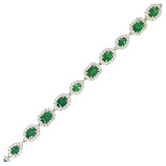 Collar Esmeralda Natural 46.10 Quilates & Diamante 18 Quilates 20.04 En Stock