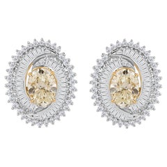 Nature 4.65 Carat SI/H Diamond Earrings 18 Karat White Yellow Gold Fine Jewelry (Boucles d'oreilles diamant naturel SI/H)