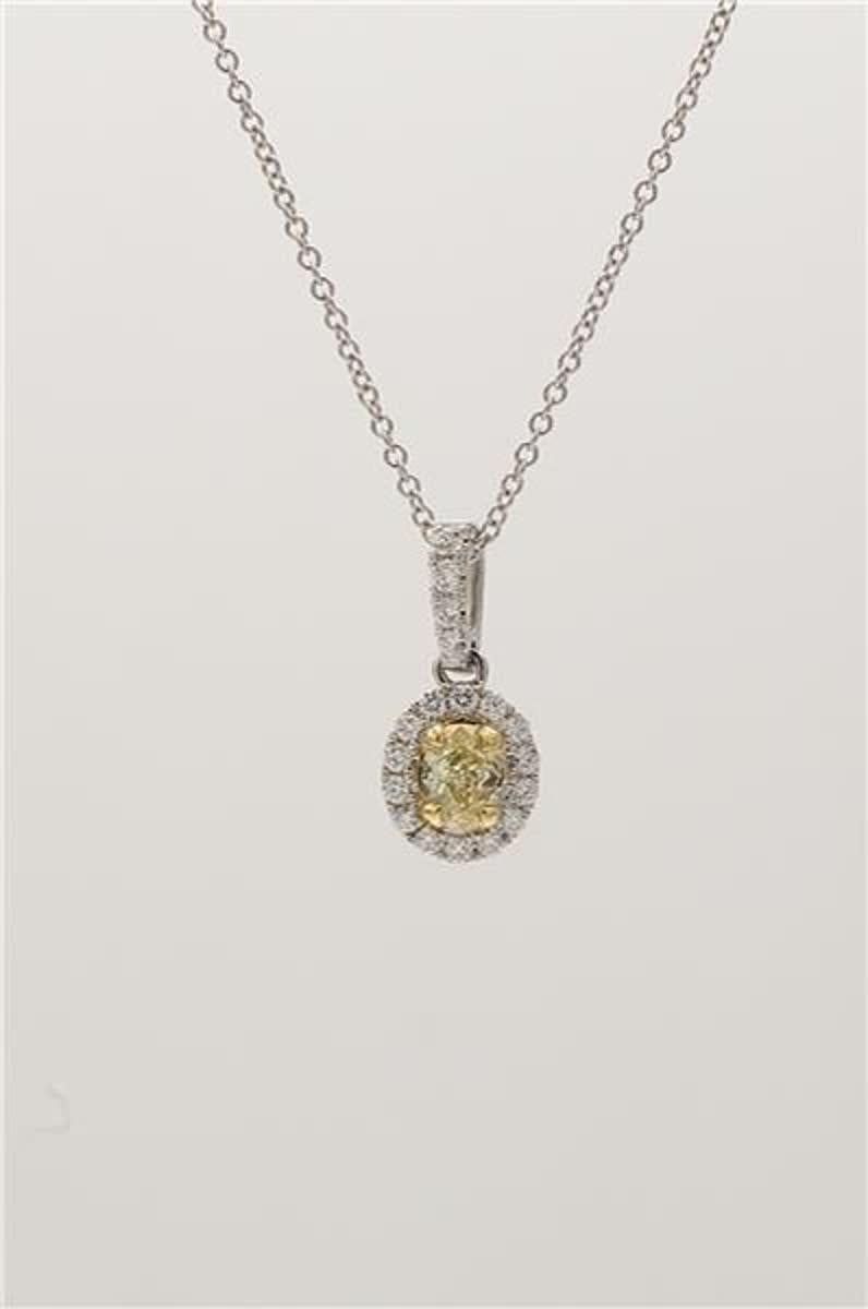 Rare oval natural yellow surrounded by white diamonds. This pendant is designed to be placed in a simple setting. Can be used as a drop pendant or in addition to your collection of jewels.

Total Weight: .62cts

Centerstone Measurements: