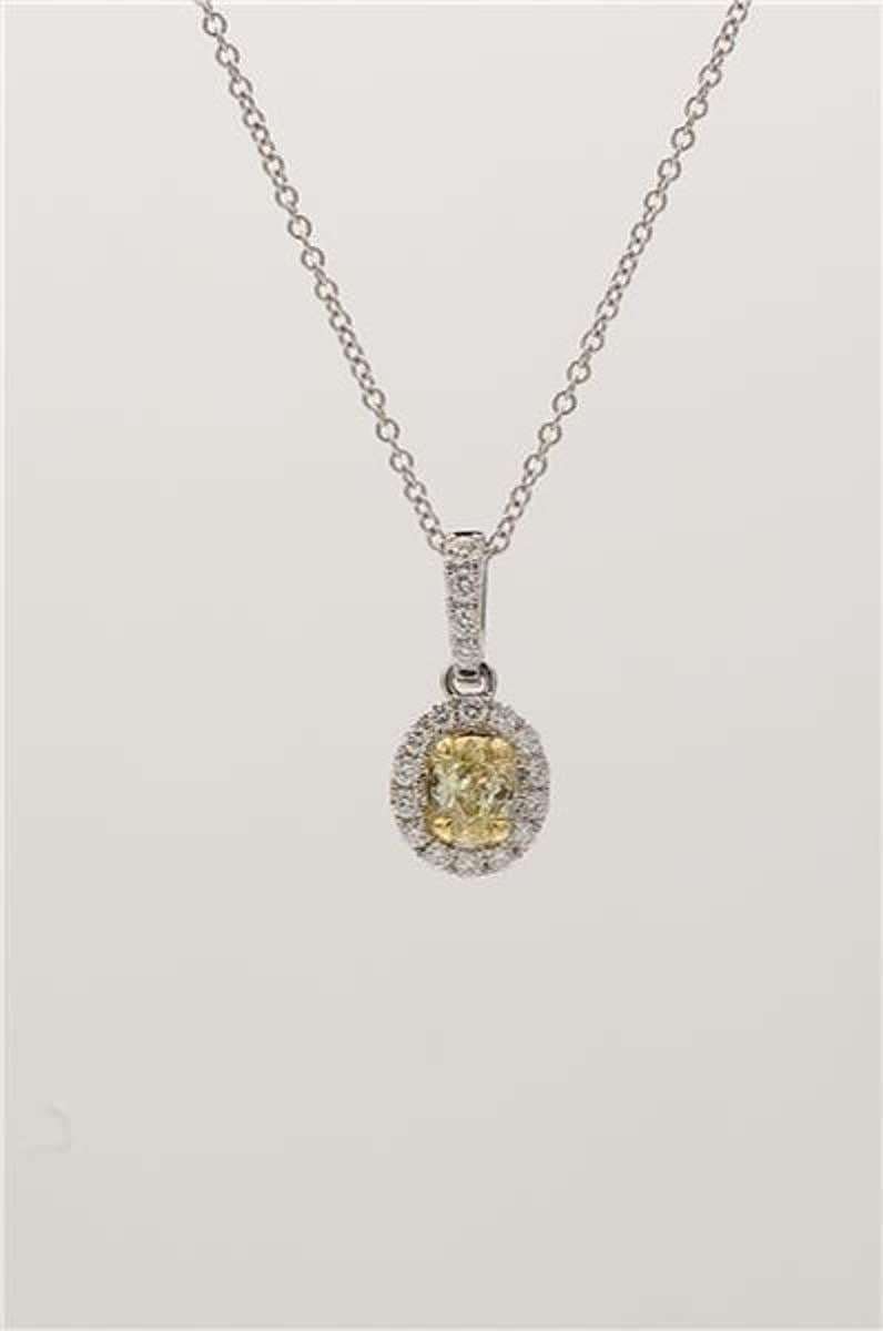 Women's Natural Yellow Oval and White Diamond .62 Carat TW Gold Drop Pendant