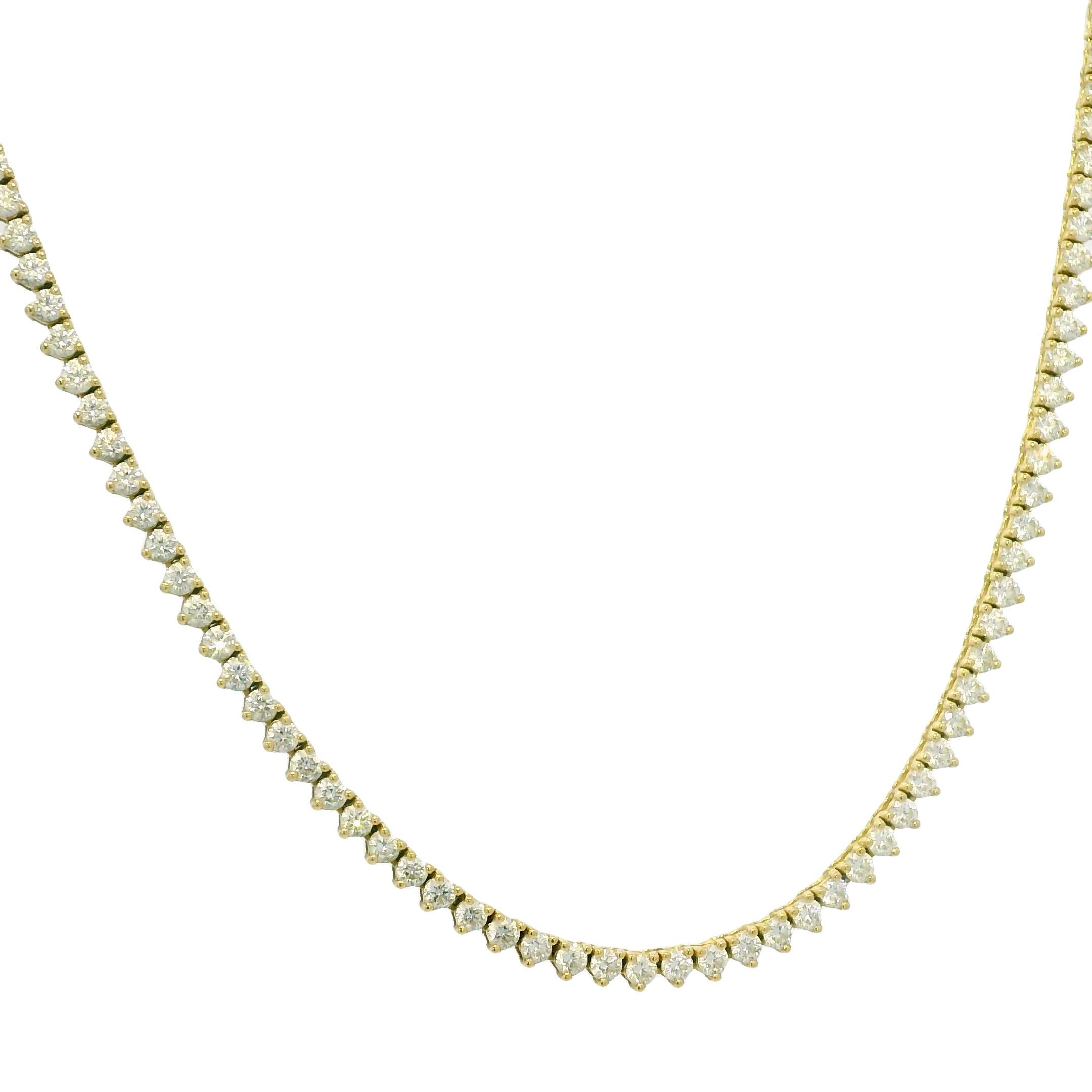 De las mujeres Natural 4.79 Carat Diamond 14-Karat 3-Prong Tennis Necklace En Stock en venta