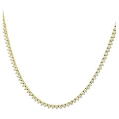 Nature 4.79 Carat Diamond 14-Karat 3-Prong Tennis Necklace In Stock