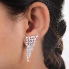 Natural 4.81 Carat Pear Diamond Earrings 18 Karat White Gold Handmade Jewelry