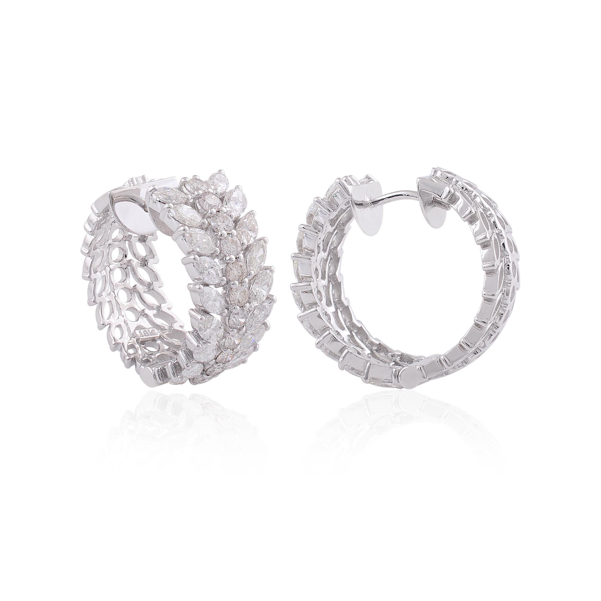 Item Code :- SEE-1454A
Gross Weight :- 13.52 gm
18k Solid White Gold Weight :- 12.55 gm
Natural Diamond Weight :- 4.85 carat  ( AVERAGE DIAMOND CLARITY SI1-SI2 & COLOR H-I )
Earrings Size :- 22x9 mm approx.

✦ Sizing
.....................
We can