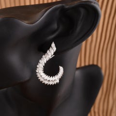 Natural 4.85 Ct. Pear Diamond Earrings 18 Karat White Gold Handmade Fine Jewelry