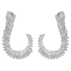Nature 4,85 Ct. Orecchini con diamanti a pera in oro bianco 18 carati, fatti a mano.