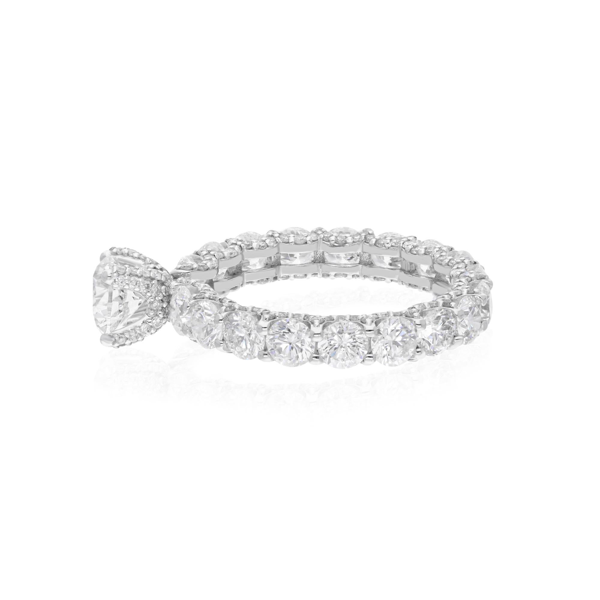 Cast from 14-karat gold, these exquisite ring is handset with 4.88 carats of sparkling diamonds.

The ring is a size 7 US and may be resized to larger or smaller upon request. FOLLOW SPECTRUM JEWELS storefront to view the latest collection &