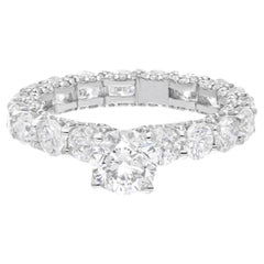 Bague de mariage en or blanc 14 carats avec diamant naturel de 4,88 carats de pureté SI de couleur hi-colore