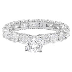 Natürlicher natürlicher 4,88 Karat SI Reinheit HI Farbe Diamant Ehering 18 Karat Weißgold