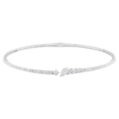 Collier ras du cou en or blanc 18 carats avec diamants marquises naturels de 4,90 carats