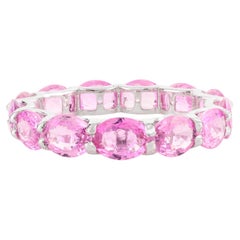 Natural 4.96 Carat Pink Sapphire Eternity Band Ring for Her in 14k White Gold