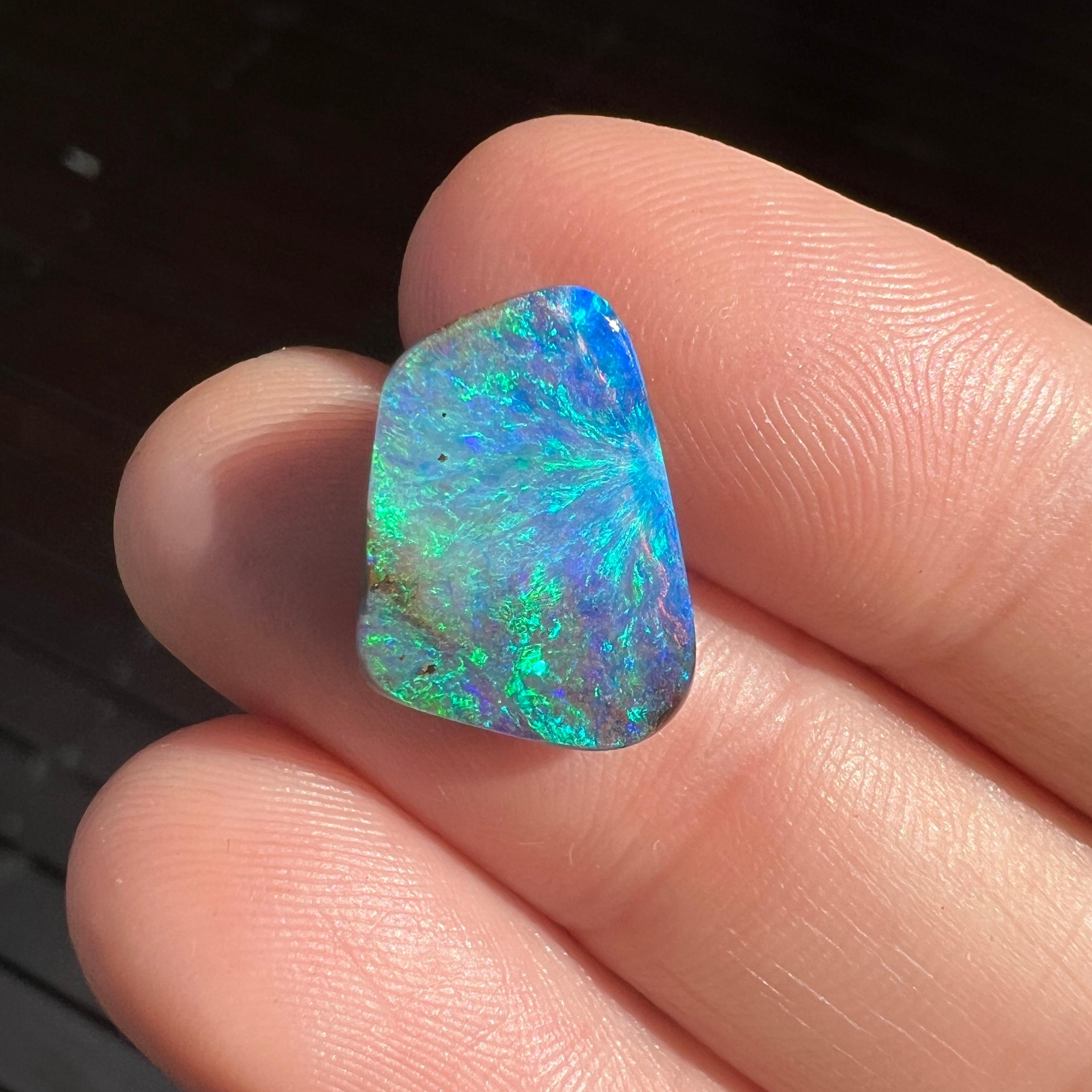 Natural 4.98 Ct Australian boulder opal mined by Sue Cooper For Sale 1