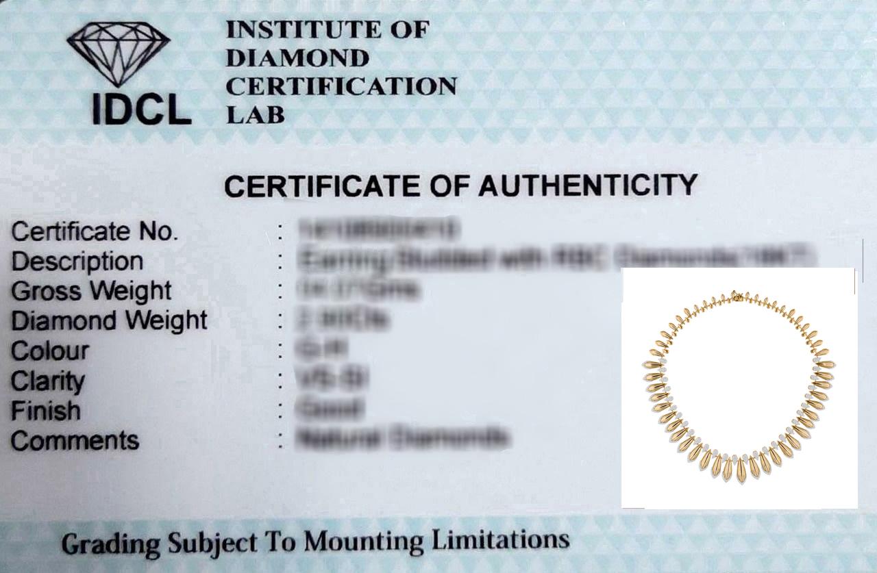 Collana di diamanti naturali da 4,99 carati SI Clarity HI Color Oro giallo 18 carati in vendita 4