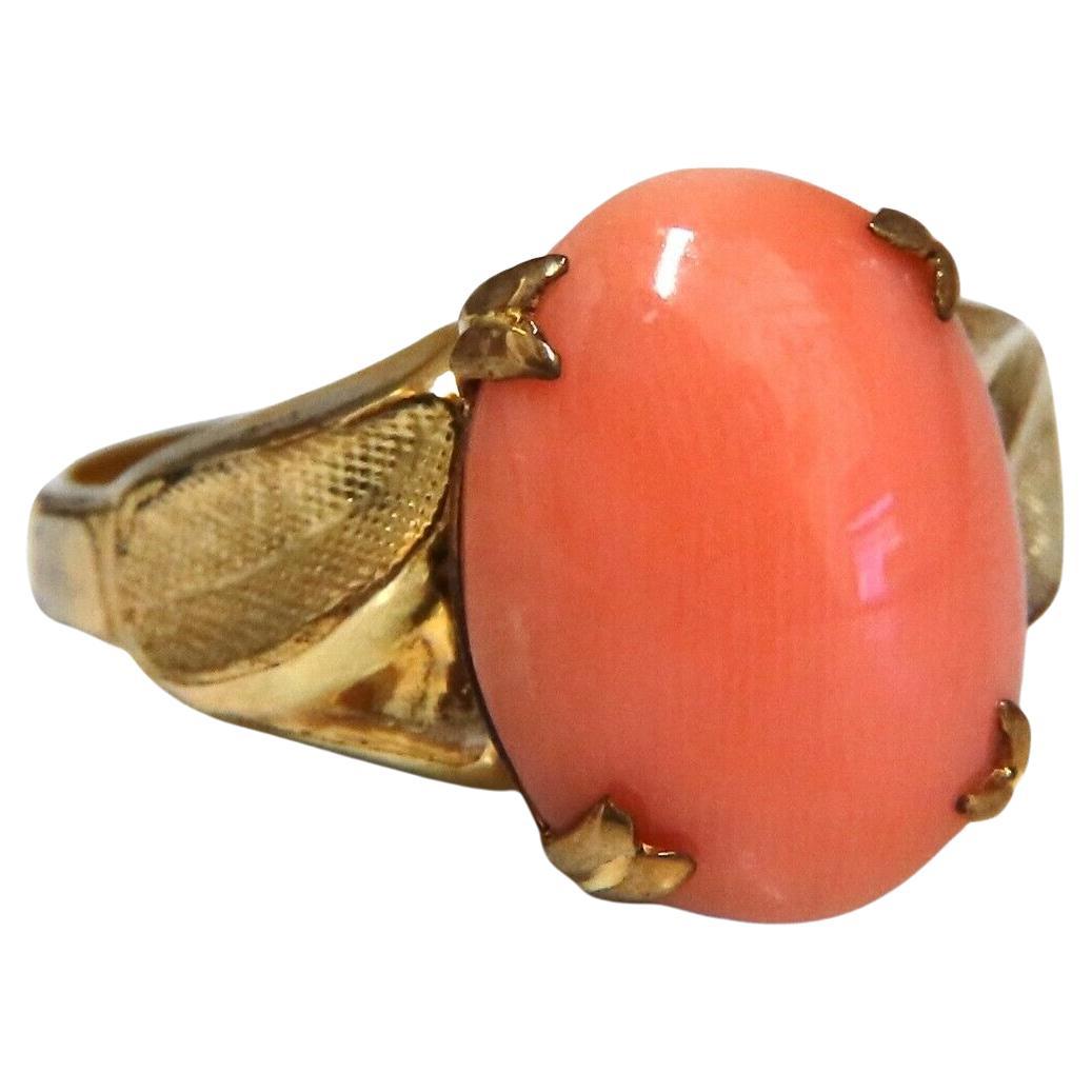 Natural 4ct Pink Coral Ring 10kt*
