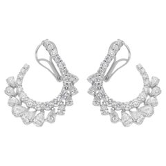 Nature 5 Ct. Orecchini a pera con diamante rotondo in oro bianco 14 carati Gioielli fatti a mano