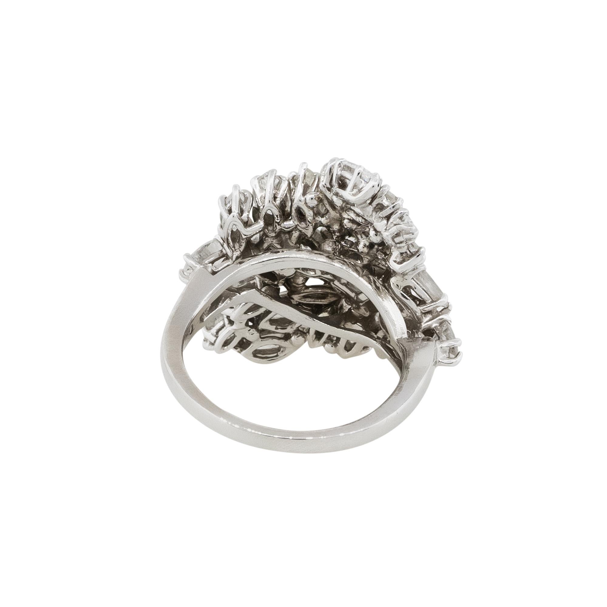 Natural 5.0 Carat Marquise Diamond Cluster Wide Platinum Ring

This natural 5.0-carat marquise diamond cluster ring is set in luxurious platinum. It features an arrangement of marquise-cut diamonds, set in a cluster setting on a thinner band This