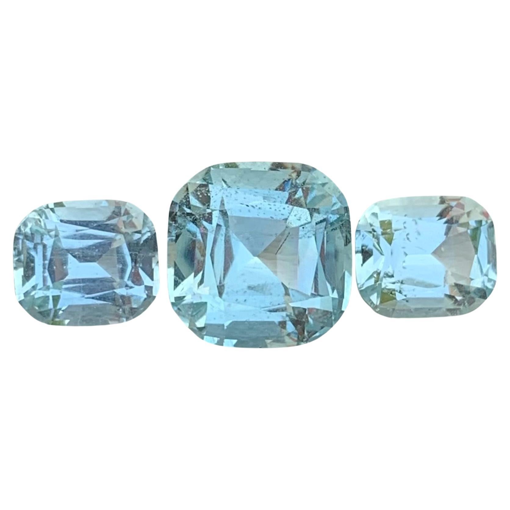 Natürliche 5,00 Karat Facettierte Aquamarin Set Cushion Form Edelstein aus Pakistan Mine im Angebot