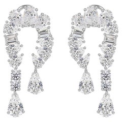 Natural 5.01 Carat SI/H Mixed Diamond Earrings 18 Karat White Gold Fine Jewelry