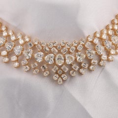 Collar de diamantes mixtos SI/H naturales de 50,22 quilates Joyas de oro amarillo de 18 quilates