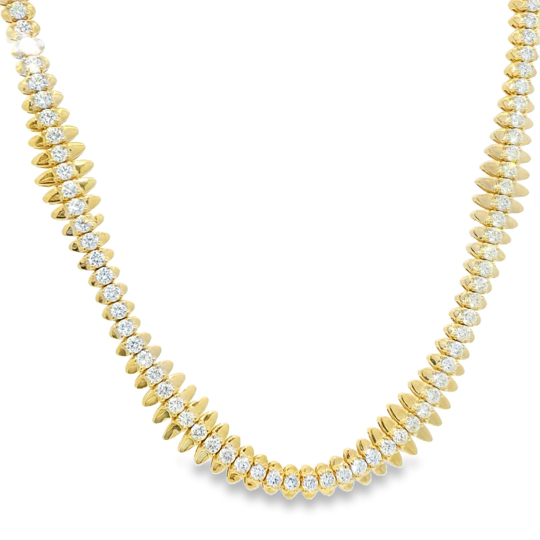 Collier en diamant naturel de 5,04 carats à pointes 14 carats En stock Excellent état - En vente à Boca Raton, FL