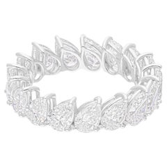 Anillo de diamantes en forma de pera de 5,10 quilates SI/H naturales Joyas de oro blanco de 18 quilates