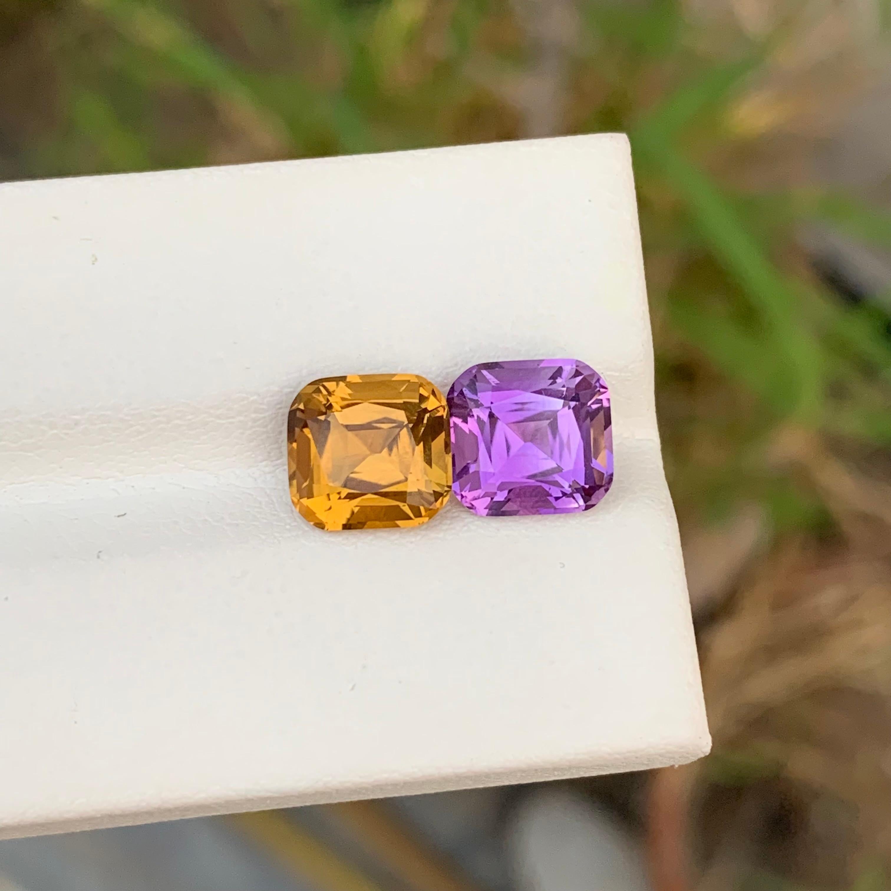 Natürliche 5,10 Karat umgekehrte Paare Loser Amethyst Citrin im Angebot 5
