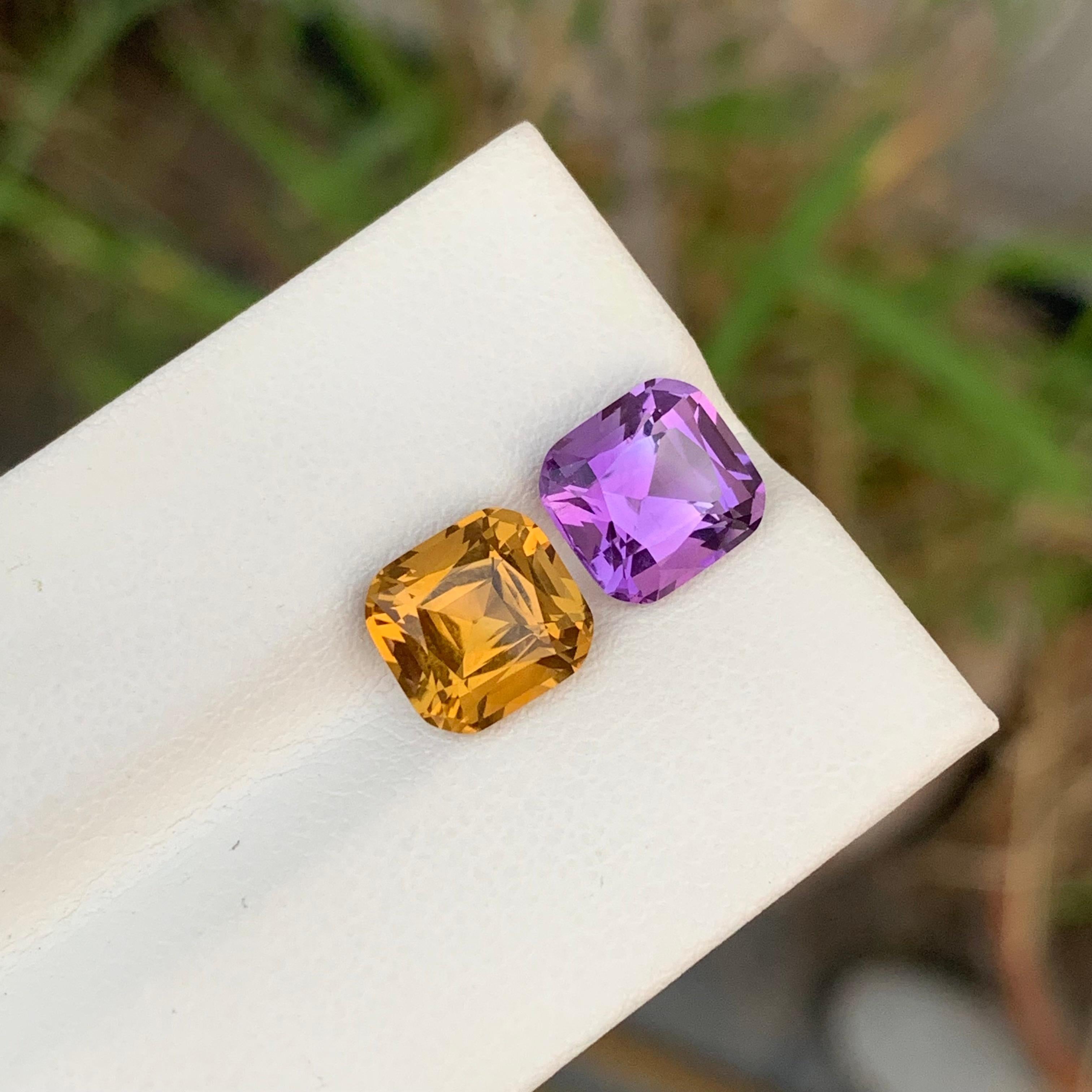 Natürliche 5,10 Karat umgekehrte Paare Loser Amethyst Citrin im Zustand „Neu“ im Angebot in Peshawar, PK