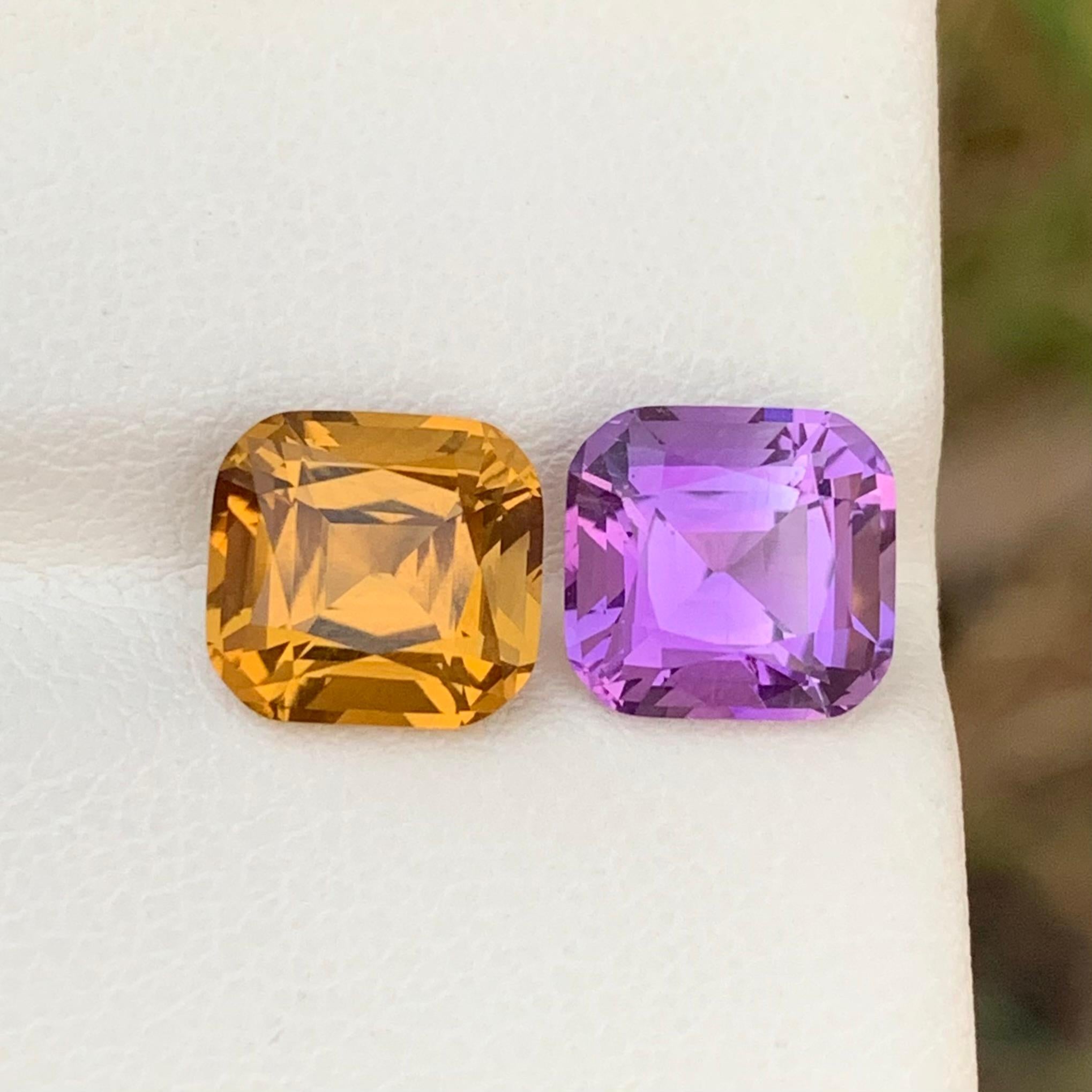 Natürliche 5,10 Karat umgekehrte Paare Loser Amethyst Citrin für Damen oder Herren im Angebot