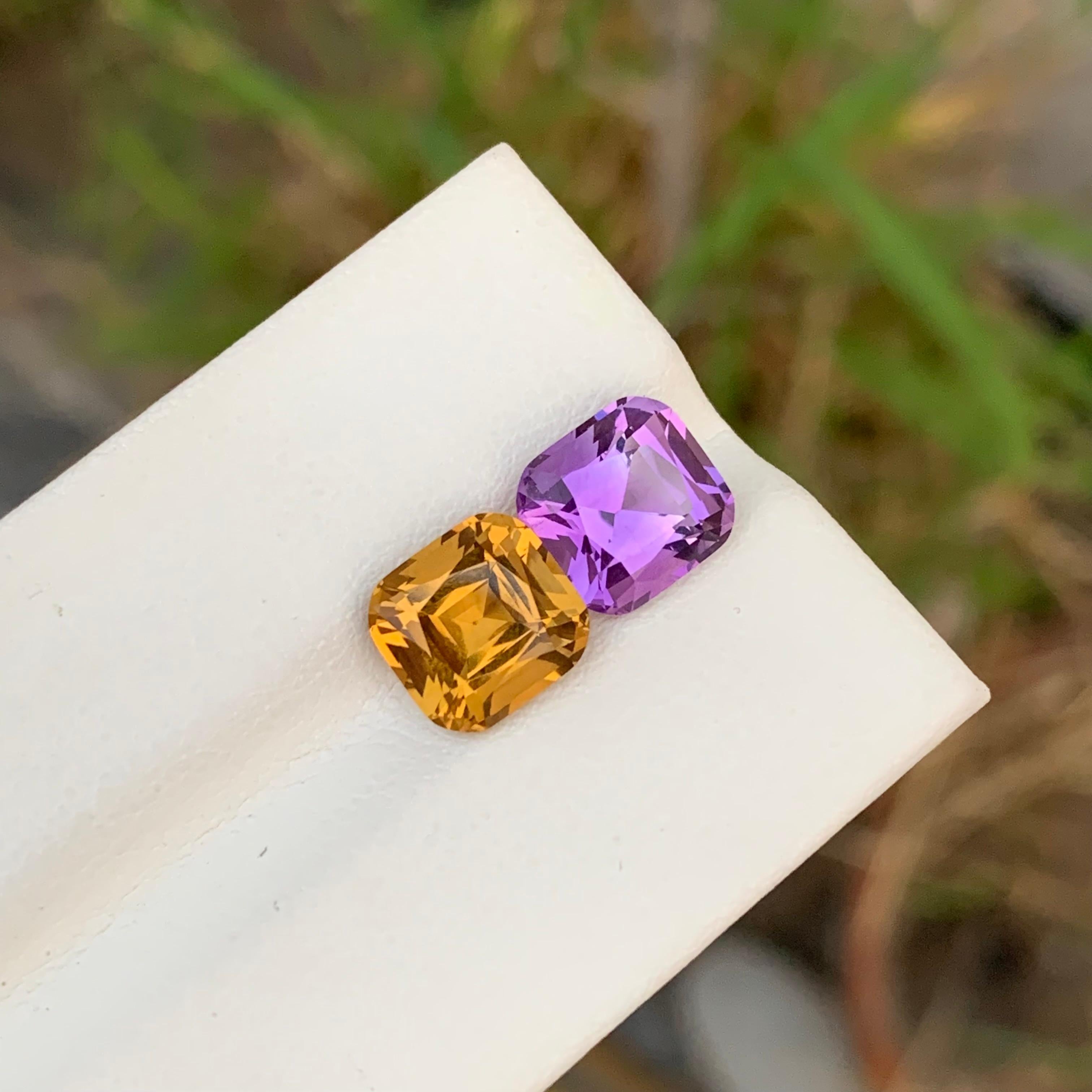 Natürliche 5,10 Karat umgekehrte Paare Loser Amethyst Citrin im Angebot 1
