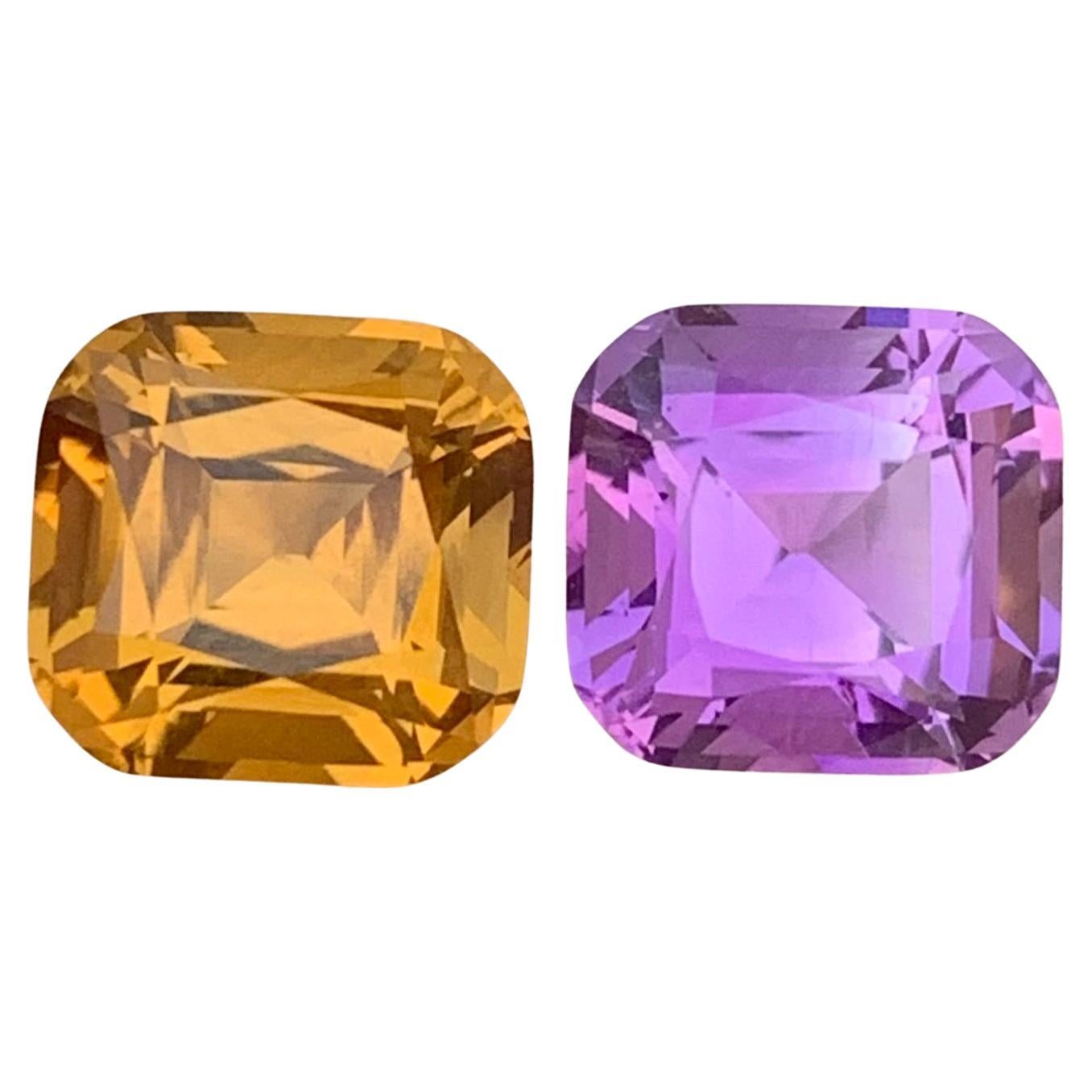 Natural 5.10 Carats Reverse Pairs Loose Amethyst Citrine