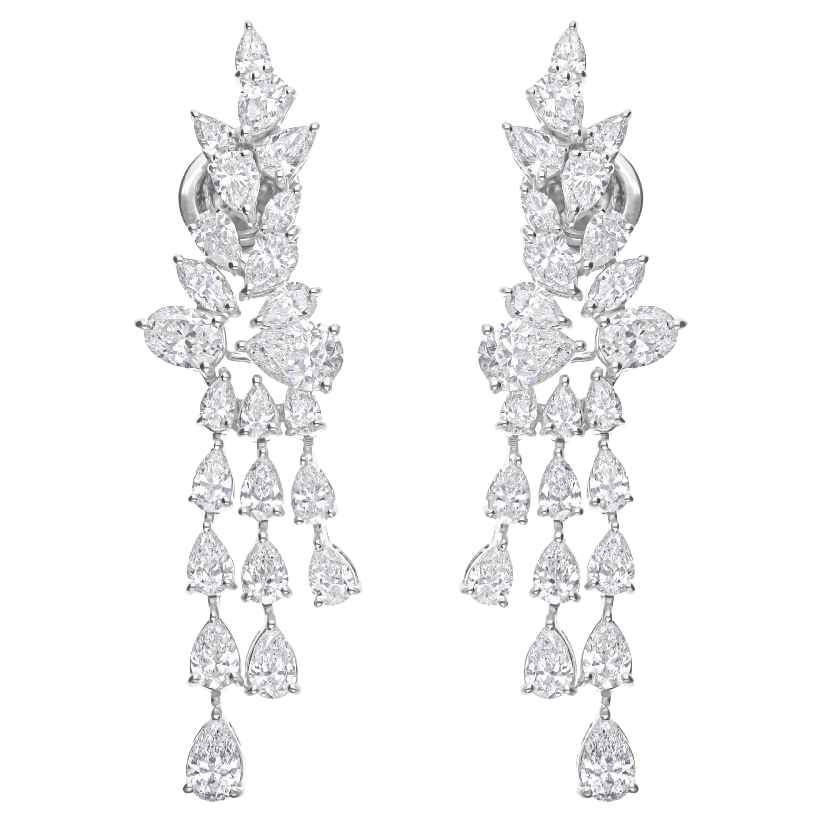 Natural 5.17 Carat SI Clarity HI Color Diamond Earrings 18 Karat White Gold