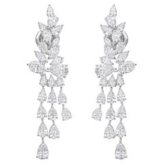 Pendientes de diamantes naturales de 5,17 quilates, claridad SI y color HI, oro blanco de 18 quilates