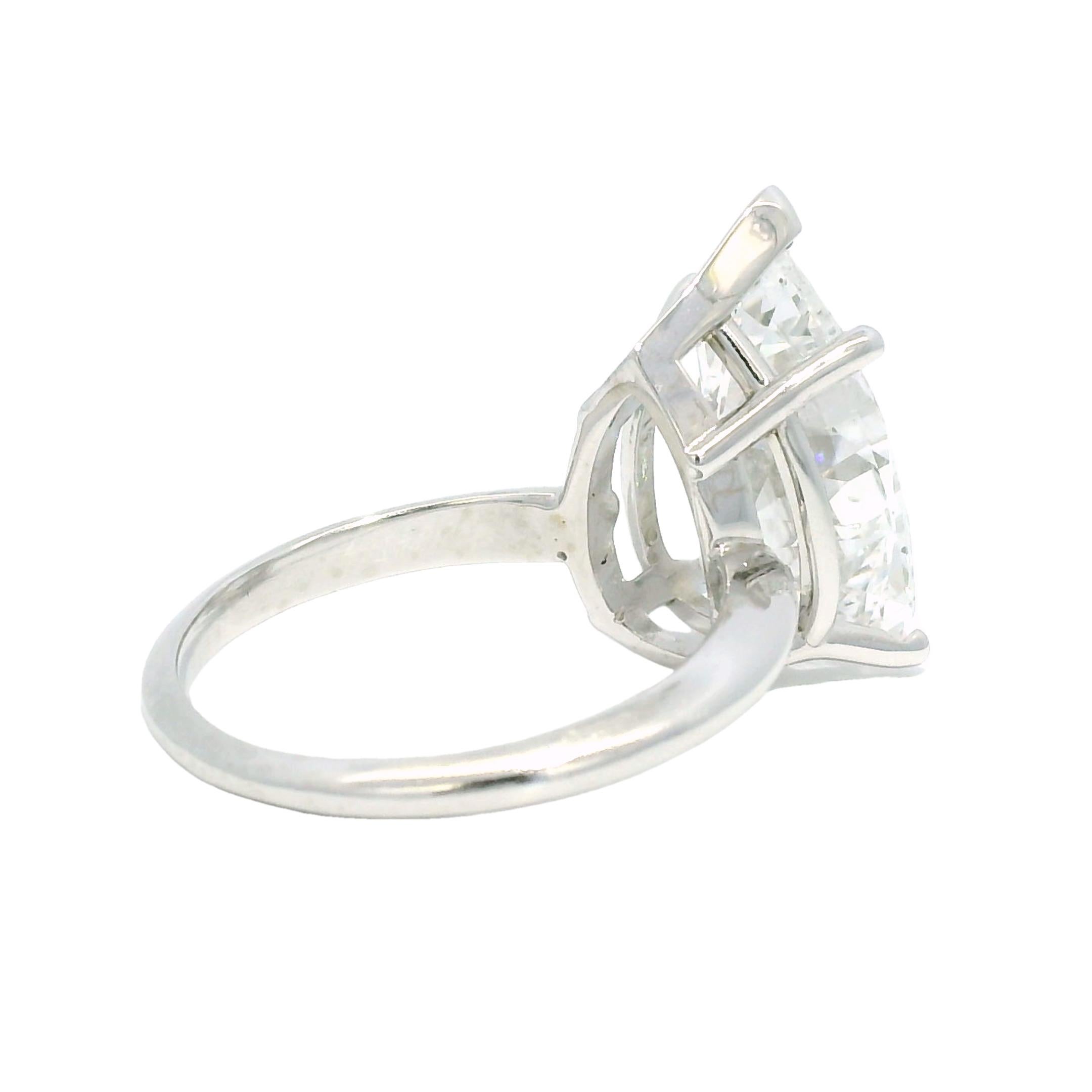 Natural 5.19 Carat Pear-Shape Diamond 14-Karat Engagement Ring In Stock For Sale 3