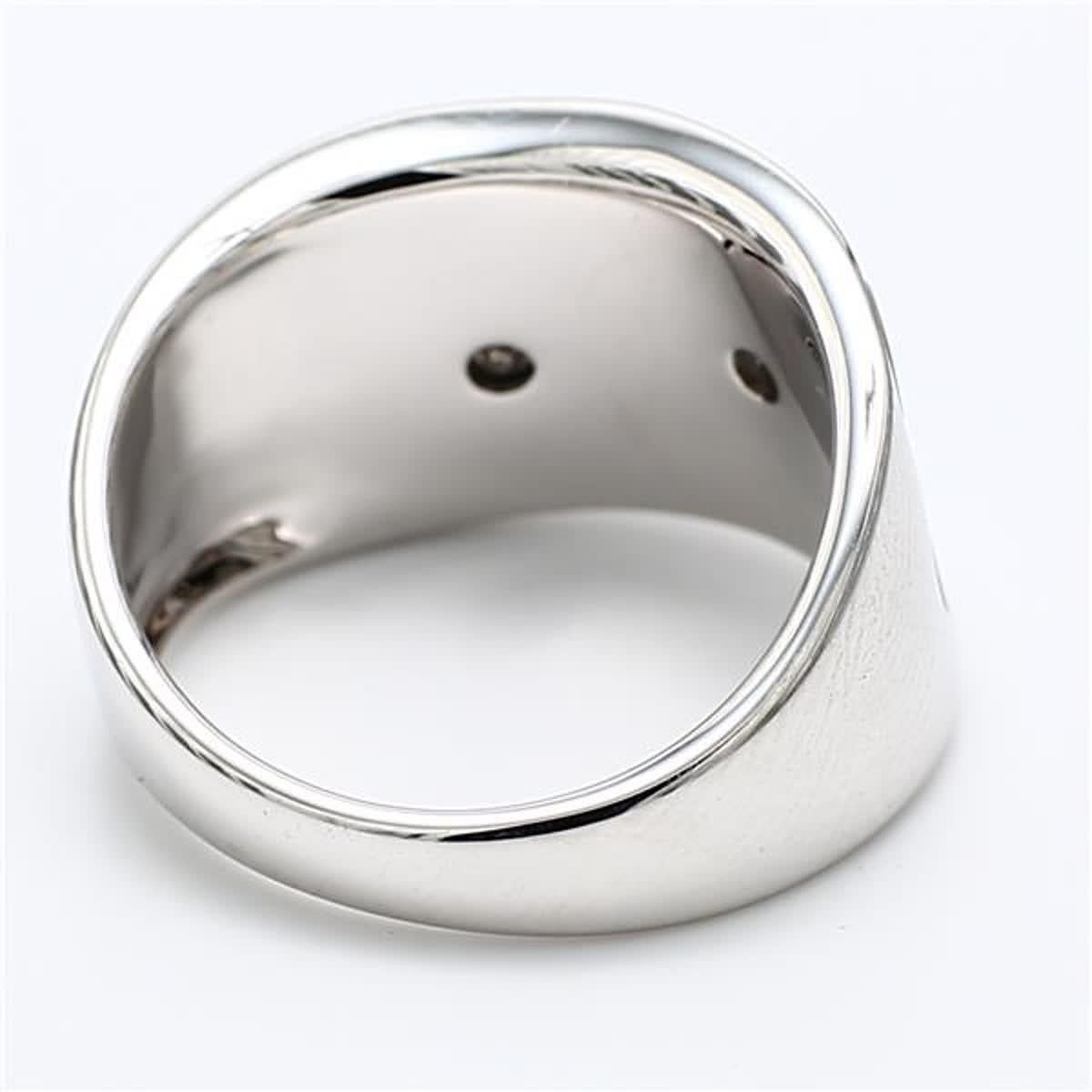 Round Cut Natural Turquoise and White Pinctada Maxima .57 Carat TW White Gold Fashion Ring