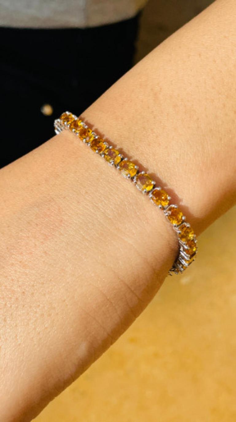Natural 5.20 CT Citrine Gemstone Oval Cut Tennis Bracelet 5