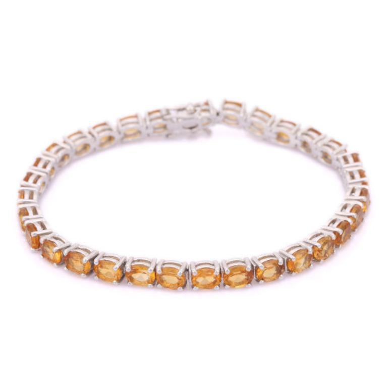 citrine tennis bracelet