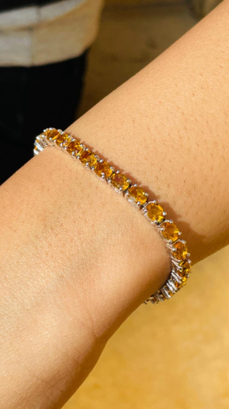 Women's Natural 5.20 CT Citrine Gemstone Oval Cut Tennis Bracelet
