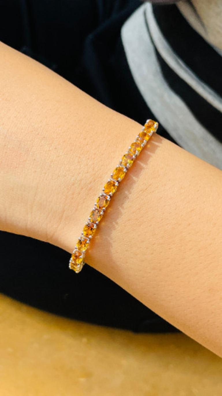 Natural 5.20 CT Citrine Gemstone Oval Cut Tennis Bracelet 2
