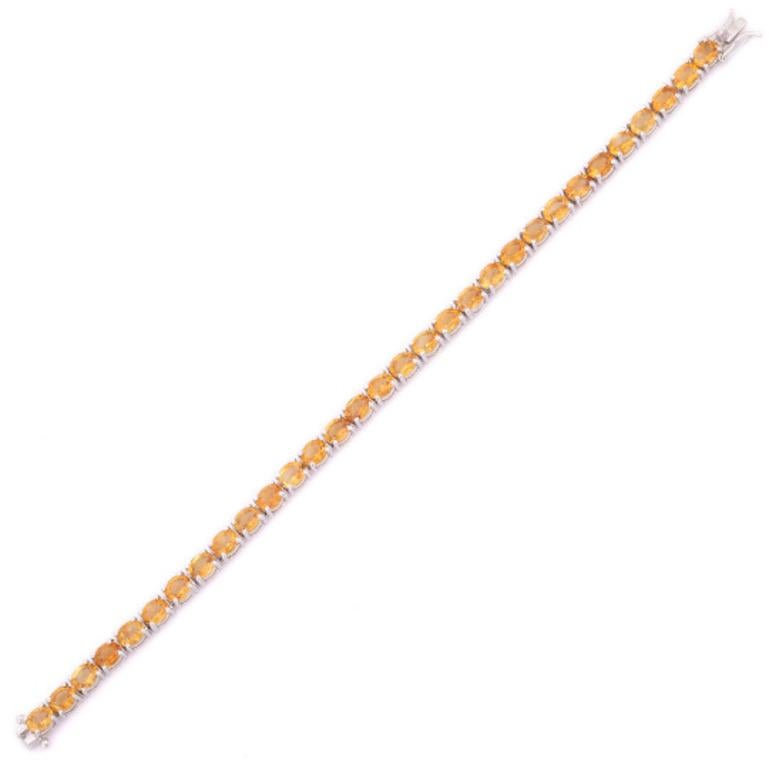 Natural 5.20 CT Citrine Gemstone Oval Cut Tennis Bracelet 3