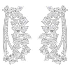 Pendientes de diamantes naturales multiforma SI/H de 5,22 quilates Joyas de oro blanco de 18 quilates