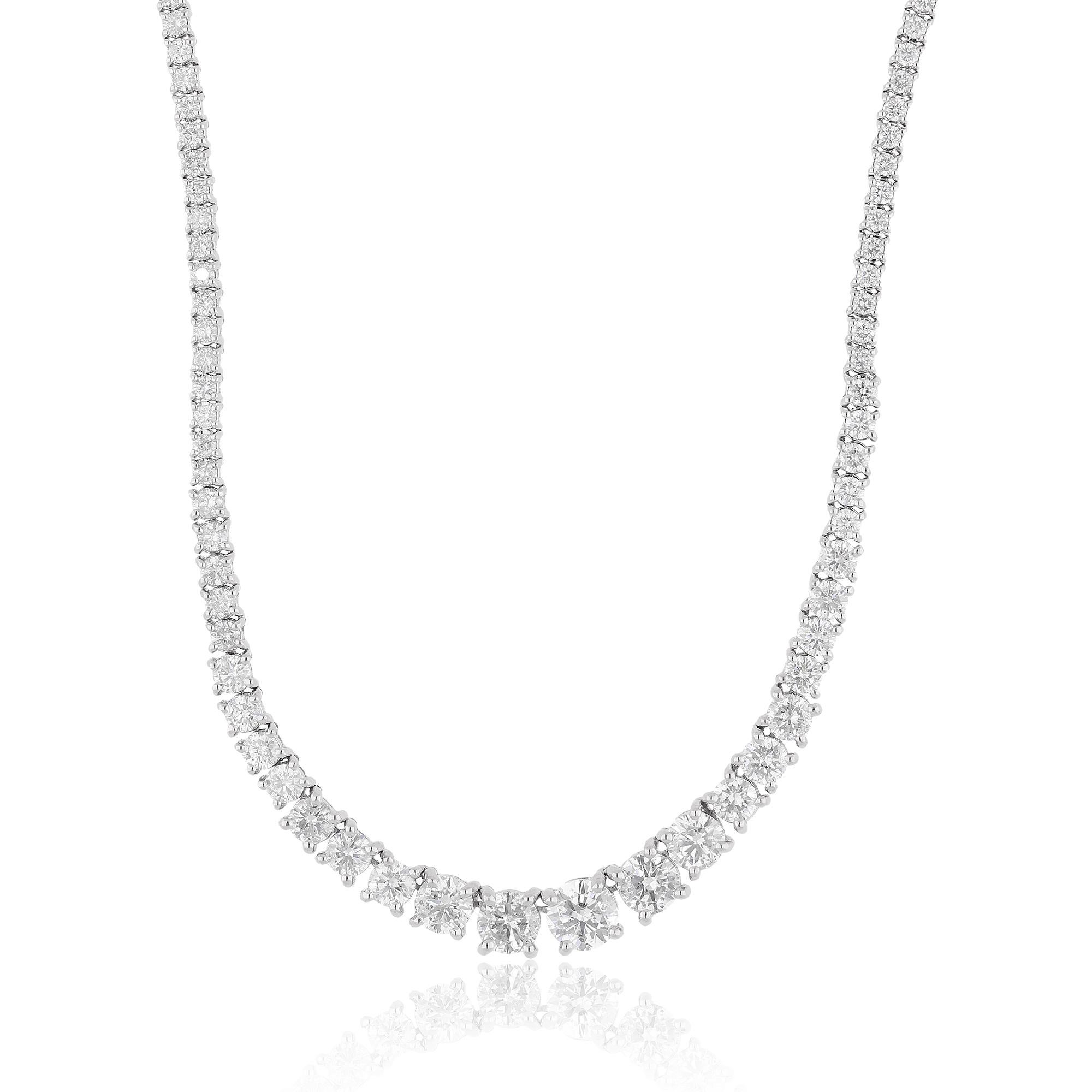 Item Code :- SEN-51112 (14k)
Gross Wt. :- 15.30 gm
14k Solid White Gold Wt. :- 14.26 gm
Natural Diamond Wt. :- 5.23 Ct. ( AVERAGE DIAMOND CLARITY SI1-SI2 & COLOR H-I )
Necklace Length :- 16 Inches Long

✦ Sizing
.....................
We can adjust