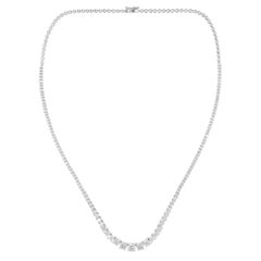 Collar de diamantes naturales de 5,23 quilates de oro macizo blanco de 14 quilates Joyería hecha a mano