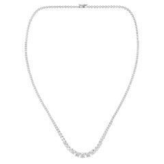 Natural 5.23 Carat Diamond Necklace 18 Karat White Solid Gold Handmade Jewelry