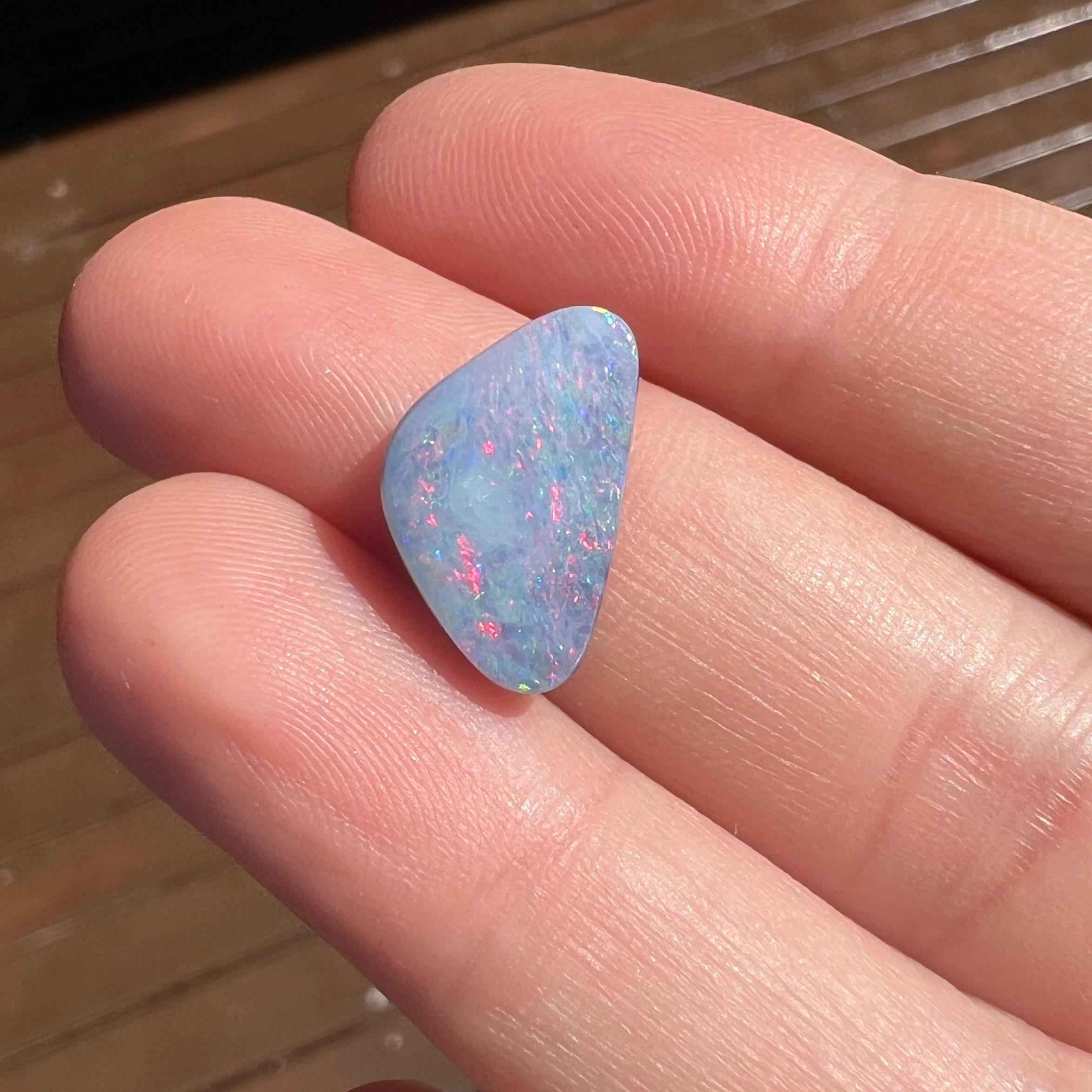 Natural 5.24 Ct Australian pink boulder opal mined by Sue Cooper For Sale 1