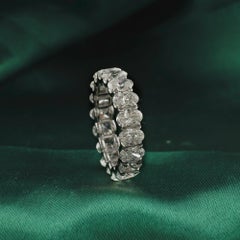 Nature 5.29 Carat SI/H Oval Shape Diamond Band Ring 18 Karat White Gold Jewelry